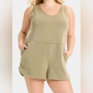 NWT A New Day Sleeveless Romper Olive Green Large